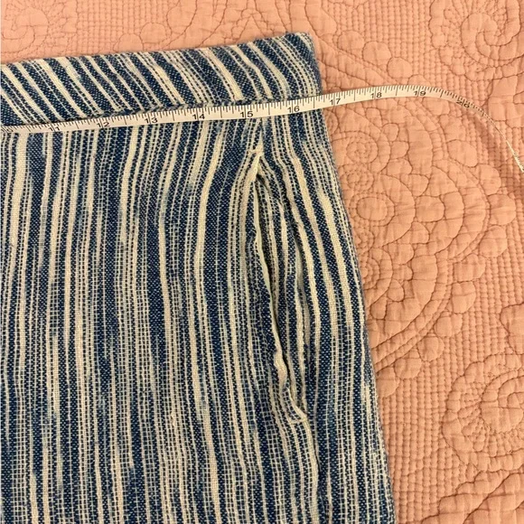 100% Cotton Free People Navy and Cream Striped Pants - Picture 9 of 10